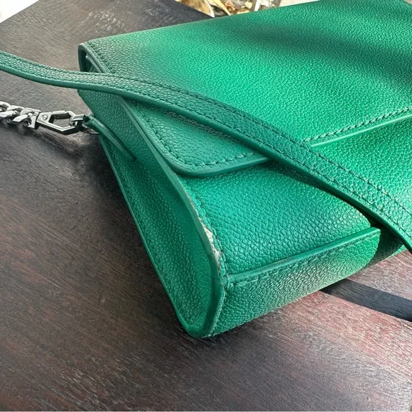Charles & Keith - Pebbled Leather Sling Bag in Green with detachable straps. - Picture 5 of 15